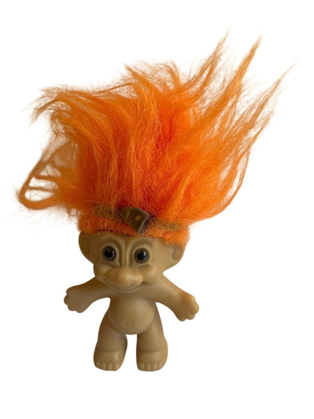 Vintage Russ Indian Brave Native American Boy Troll Doll No Outfit 90s Orange